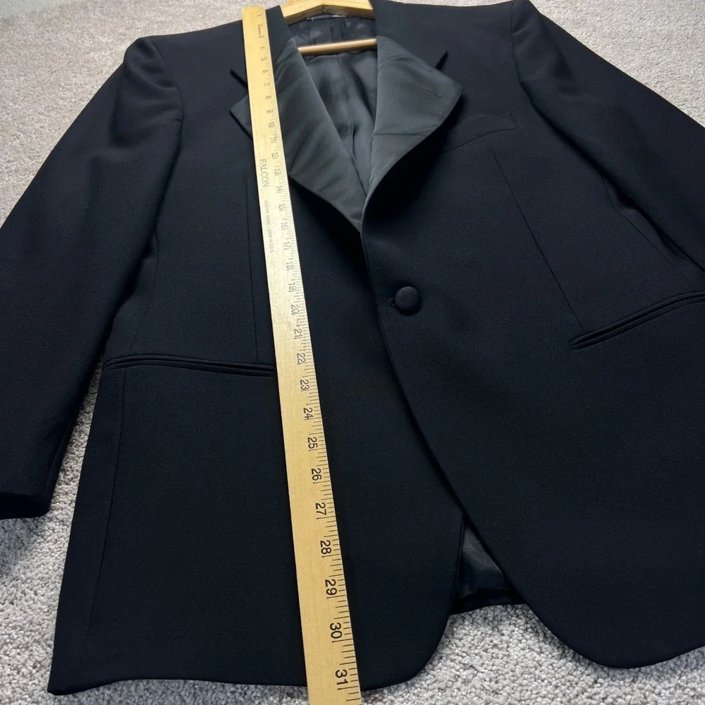 Vintage Mani‎ by Giorgio Armani Black Wool Tuxedo Jacket Satin Peak 40R Italy